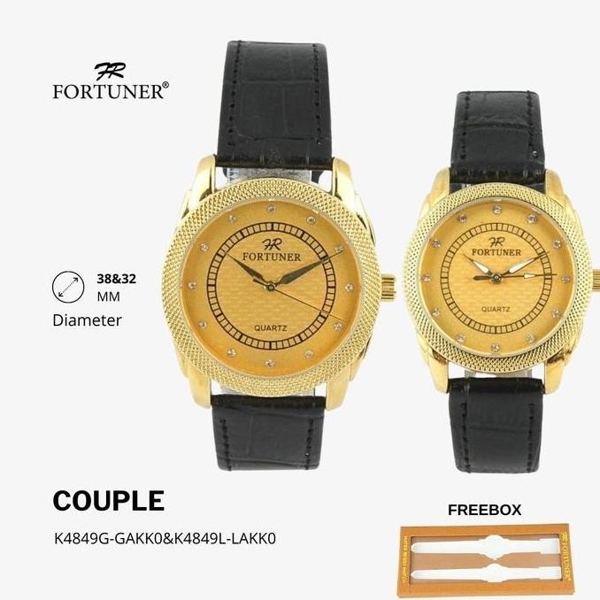 TERBARU - Fortuner Jam Tangan Couple Water Resist Analog Pria Wanita Kulit Broda Stainless Watch Wat