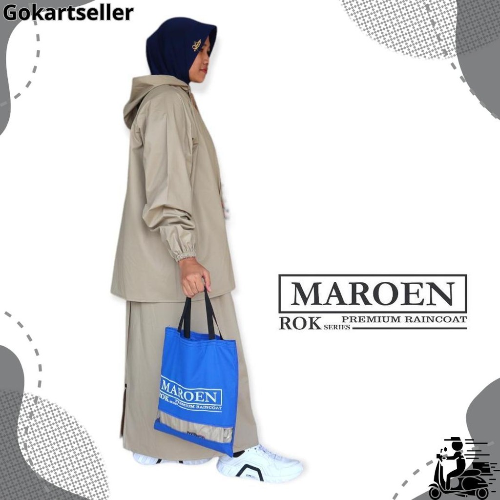 GradeOri JAS HUJAN MAROEN JAKET ROK WANITA BAHAN PVC TEBAL LENTUR KUAT MURAH GROSIR JAS HUJAN WANITA