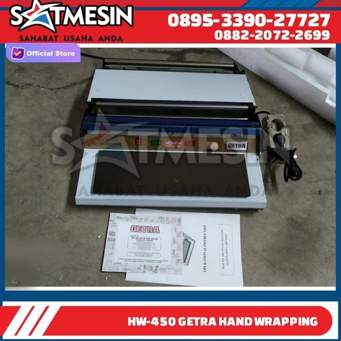 TERLARIS - Hand Wrapping Plastik Mesin Pembungkus Makanan HW 450 HW-450 GETRA