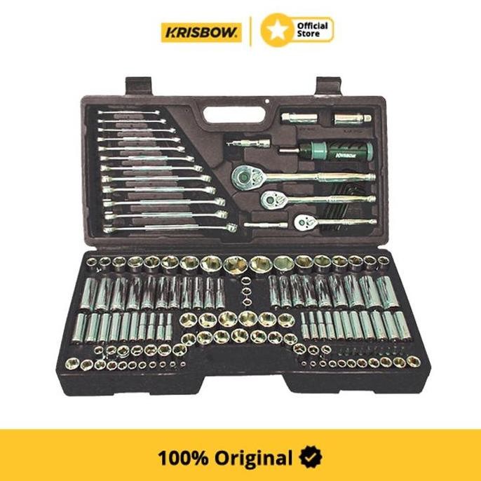 Krisbow Set Gagang Dan Kunci Sok Sq 1/2-1/4 Inci Kualitas Terbaik Harga Termurah