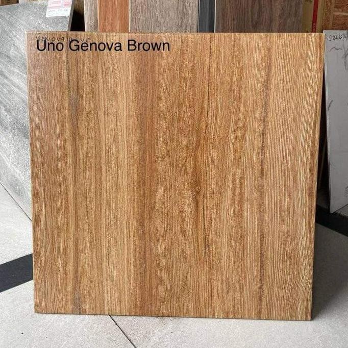 Keramik Lantai 50X50 Motif Kayu Uno Genova Brown Kualitas Terbaik Harga Termurah