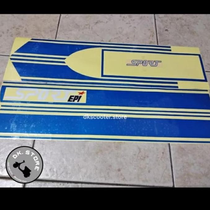 Vespa Stiker Set Depan Balakang Catting Px Sport Biru Asli