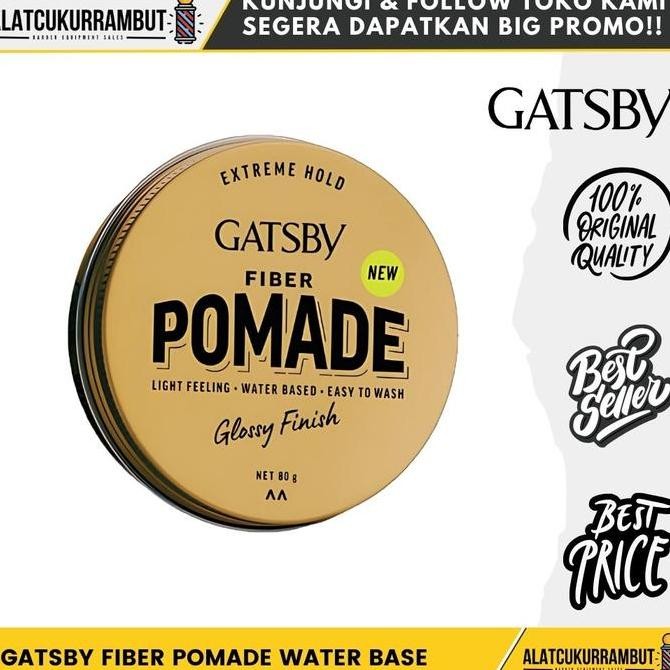 GATSBY Fiber Pomade Water Base Extreme Hold Pomade Minyak Rambut Pria 80 gram