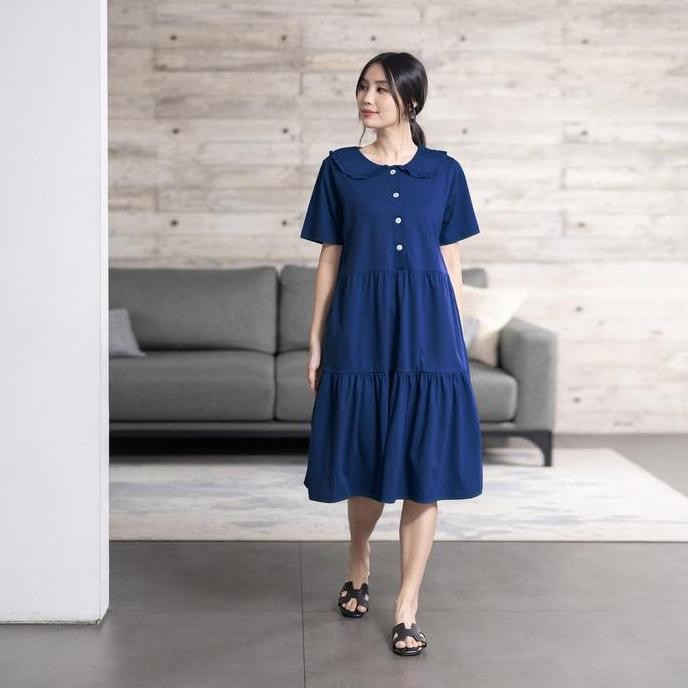 Forever Sweet Daster Kekinian Home Dress Daisy Busui Cantik Nyaman Wanita Tidur Kancing Panjang