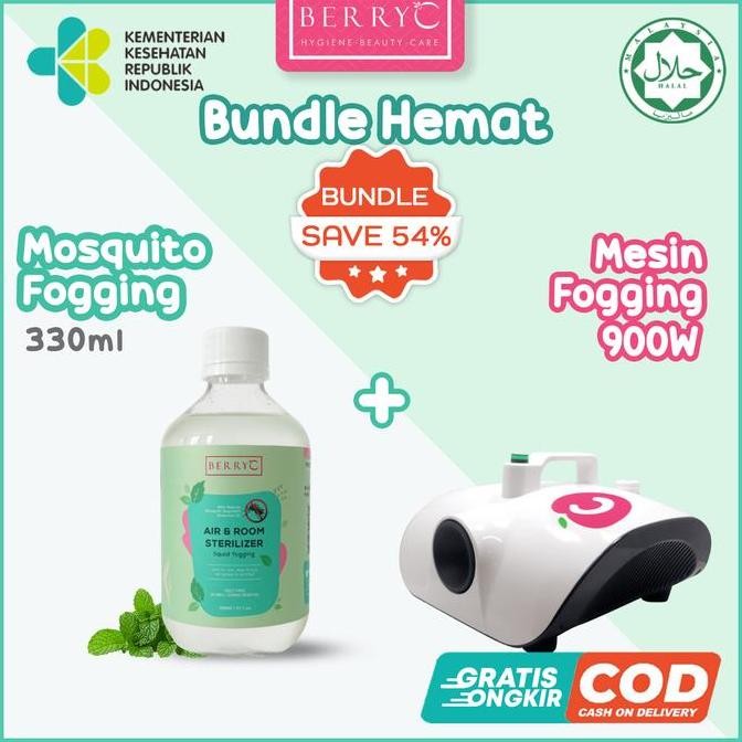 Berryc Mesin & Mosquito Repellent Fogging 330Ml Alat Fogging & Cairan Asap Pengusir Nyamuk Dbd Anak