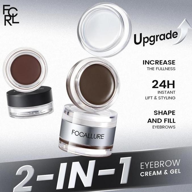 TERMURAH - FOCALLURE 2PCS Makeup Set Duo Eyebrow Cream & Gel & 3-in-1 Facial Shaping Palette Paket M
