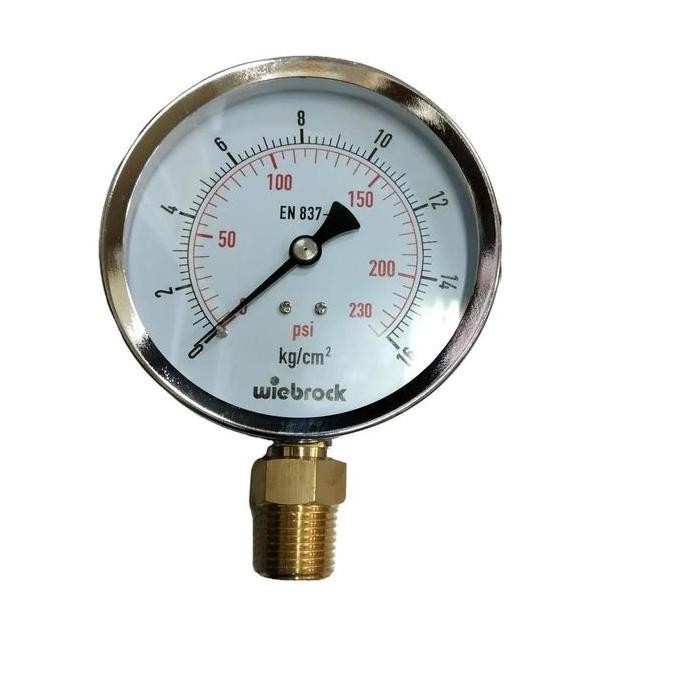 Pressure Gauge 16 bar Wiebrock 4" Black steel