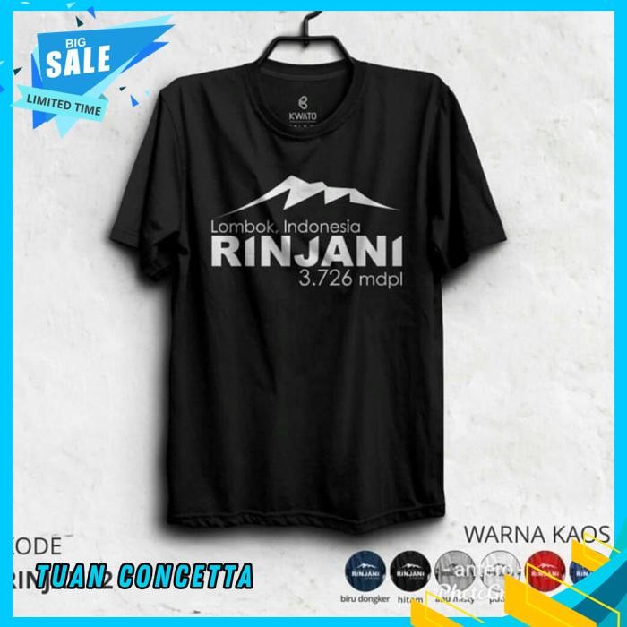 KAOS TSHIRT BAJU OBRAL MURAH COMBED 30 DISTRO LOMBOK INDONESIA PENDAKI GUNUNG RINJANI 3726 MDPL OUTD