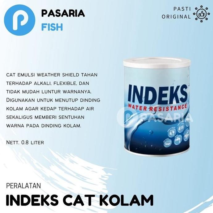 (Expert) CAT KOLAM Ikan INDEKS 0,8 Liter Pelapis Anti Bocor Kiloan Campuran Air Hitam/Putih Original