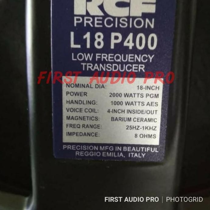 Speaker WOOFER RCF L18P400 / L 18P400 / L 18 P400 18inch GRADE A