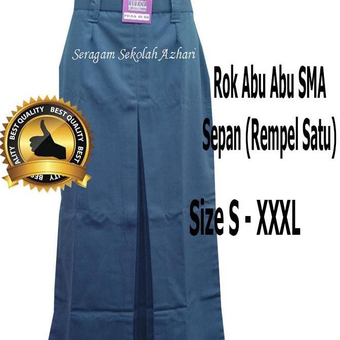 (Expert) Rok SMA Sepan Panjang Abu Abu Jumbo XXL XXXL-Rok SMA Panjang
