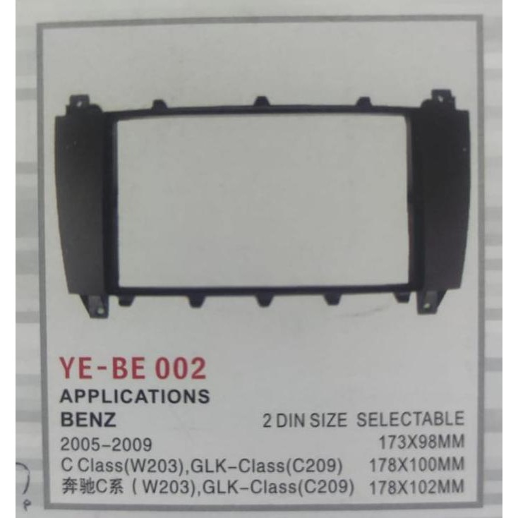 Frame headunit 7 inch mercedes Benz C Class W203 GLK CLK w209 tahun 2005