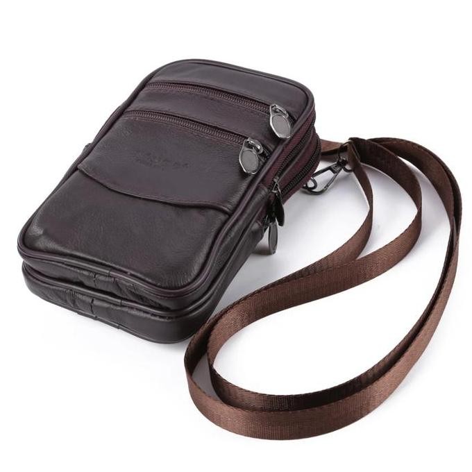 Tas Selempang Pria Thp-8071 Tas Kulit Asli Selempang Hp Tas Smartphone Kulit Asli Tas Kulit Asli Sim