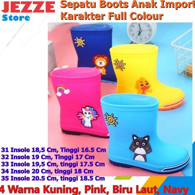 Sepatu Boot Karet Anak Import Premium Tahan Air