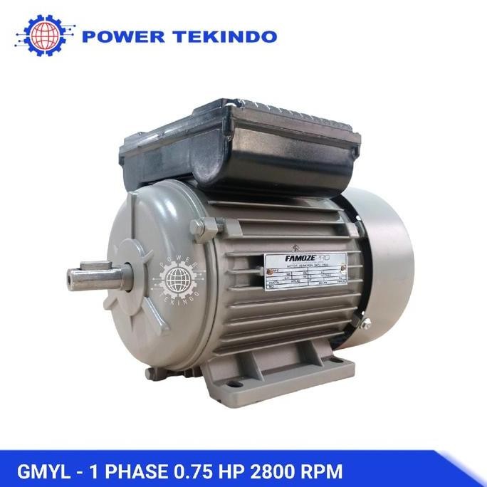 Famoze Pro Dinamo 1 Phase 0,75 Hp 3/4Pk 2800 Rpm 0.55 Kw 220V Elektro Motor Tipe Gmyl Penggerak Mesi