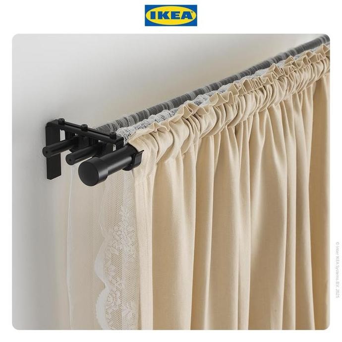 Ikea Hugad Batang Tirai Gorden/Jendela Adjustable 210-385 Cm Logam
