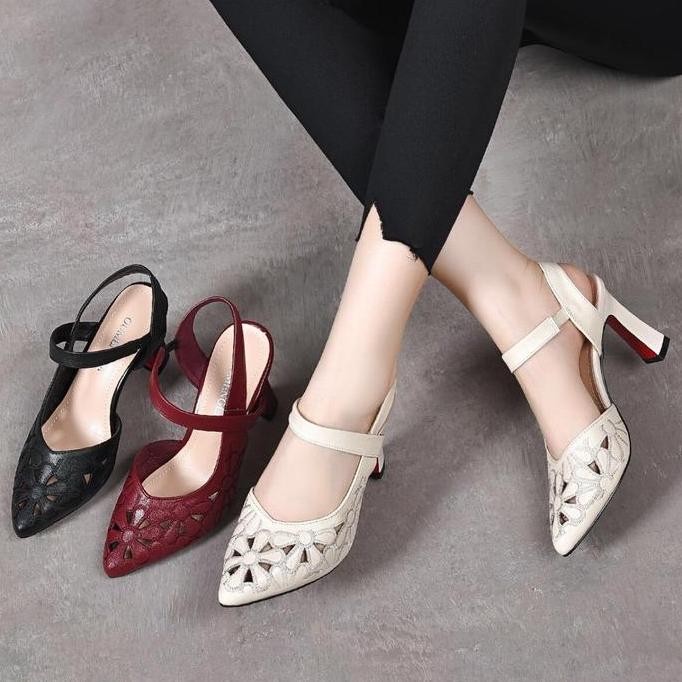 Sepatu Hak Tinggi Wanita dengan Desain Elegan - heels ibu ibu elegan High Pesta bridal shoes pantofe