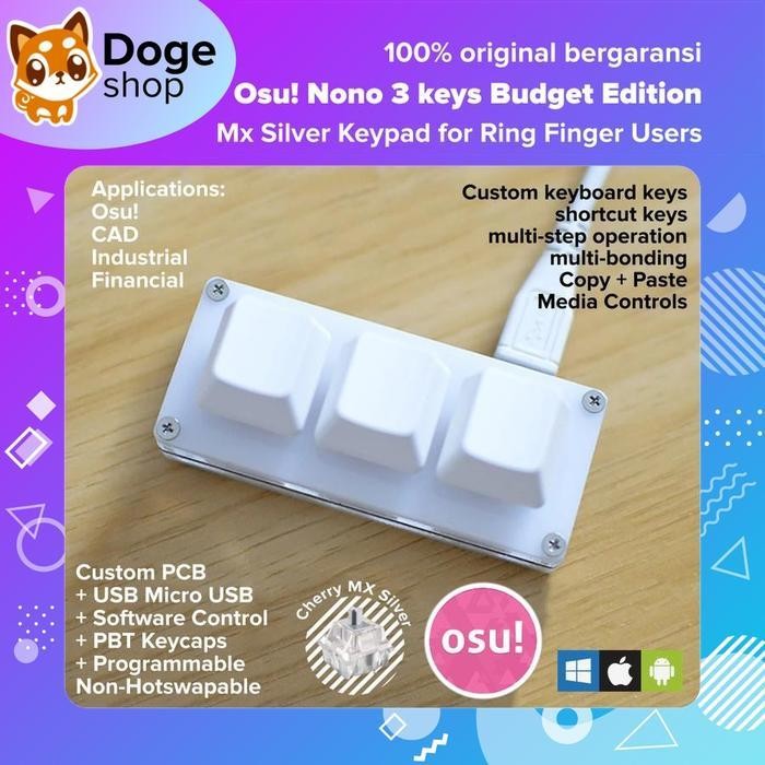 Osu Nono Keyboard 3 Keys Budget Edition Mechanical for Ring Finger