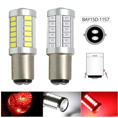 :=:=:=:=] Lampu LED Bayonet Brake Rem Sein Mundur 1157 33 MATA Lensa Mobil Motor