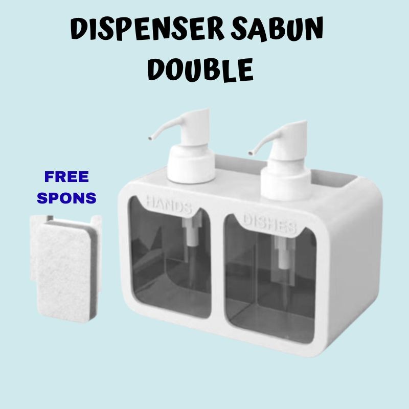 INFORMA Dispenser Tempat Sabun Cair Cuci Piring Cuci Tangan  Pump Double Free Spons