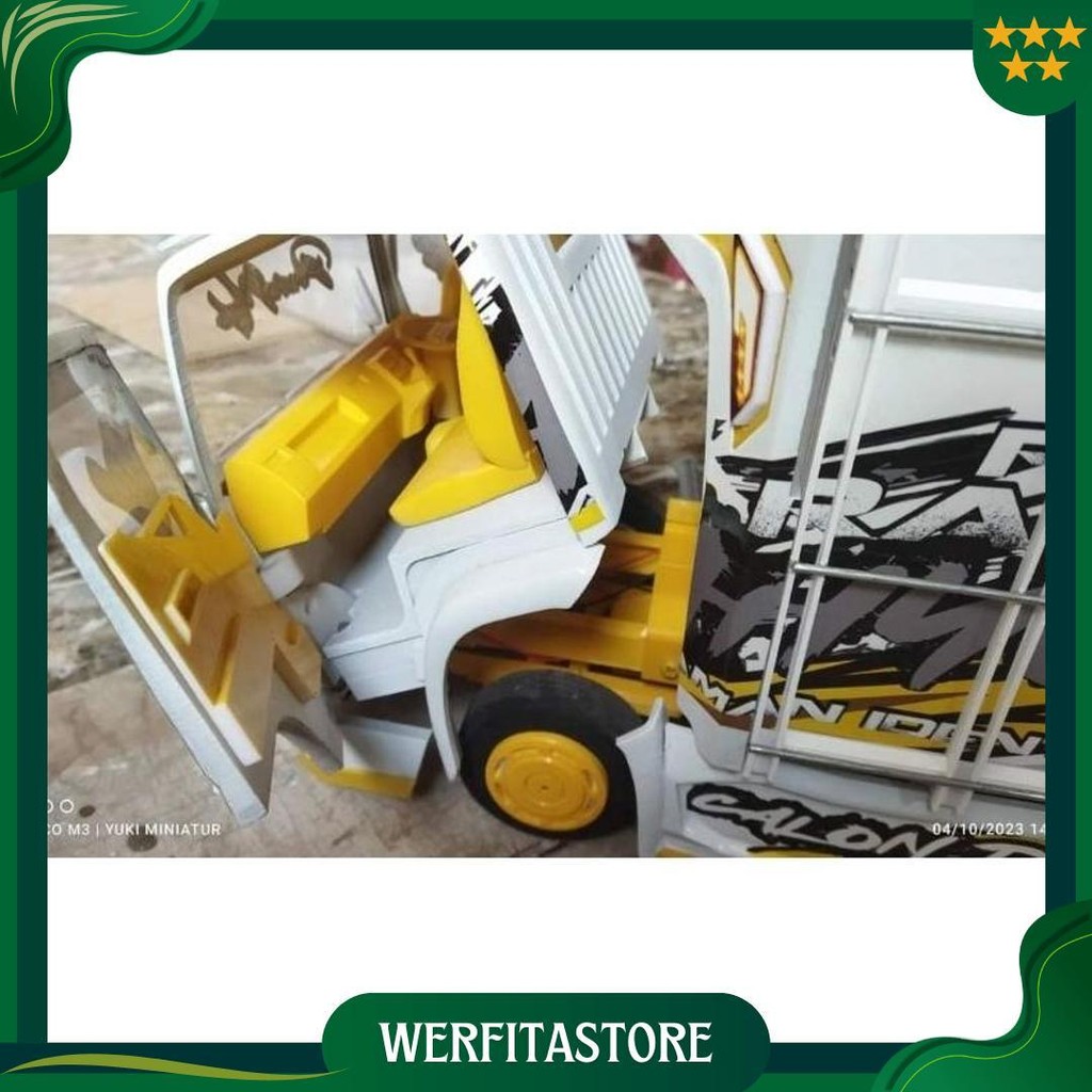 Miniatur Truk Oleng Kayu Kabin Jungkit Bisa Ngedum Full Lampu Leed Gratis Ongkir
