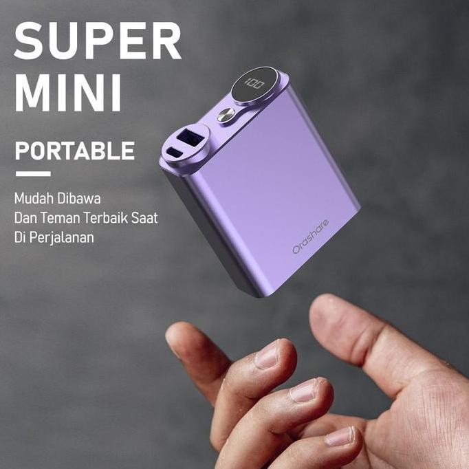 Orashare PCA10 10000mAh Powerbank Mini Pocket SCP 22.5W Pengisian Super Cepat Power Bank Super Mini 