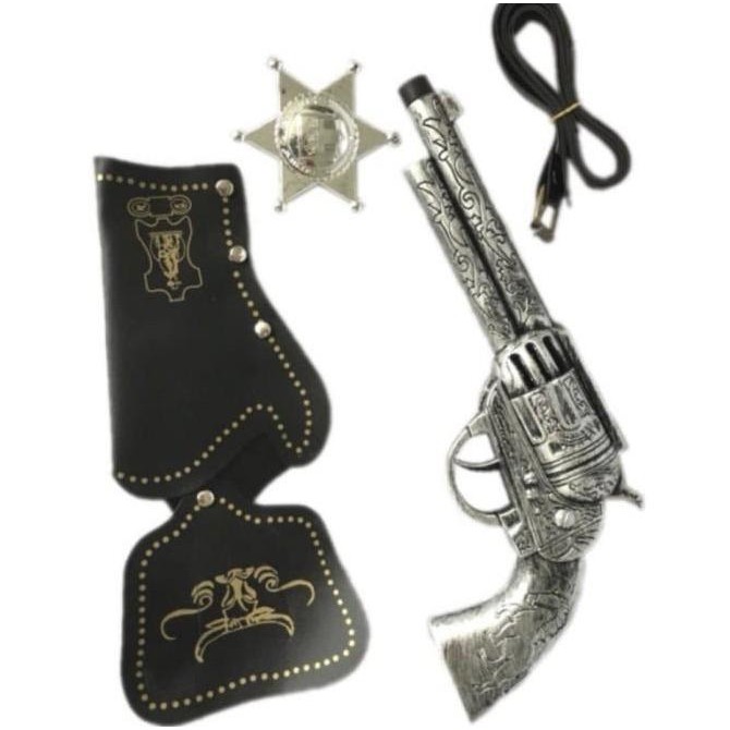 Mainan Pistol Set Koboi | Cowboy Gun Set | Weapon Props Costume