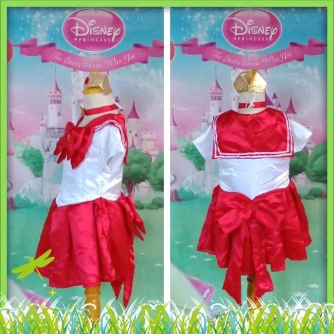 Ready  Mars Sailormoon Merah/Baju Kostum Anime/Sailor Moon Size Anak Dan Dewasa/ Cosplay Sailor Moon
