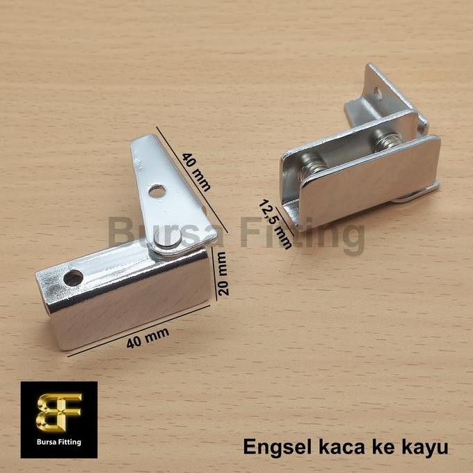 Engsel kaca ke kayu / engsel jepit kaca / engsel pivot / engsel kaca