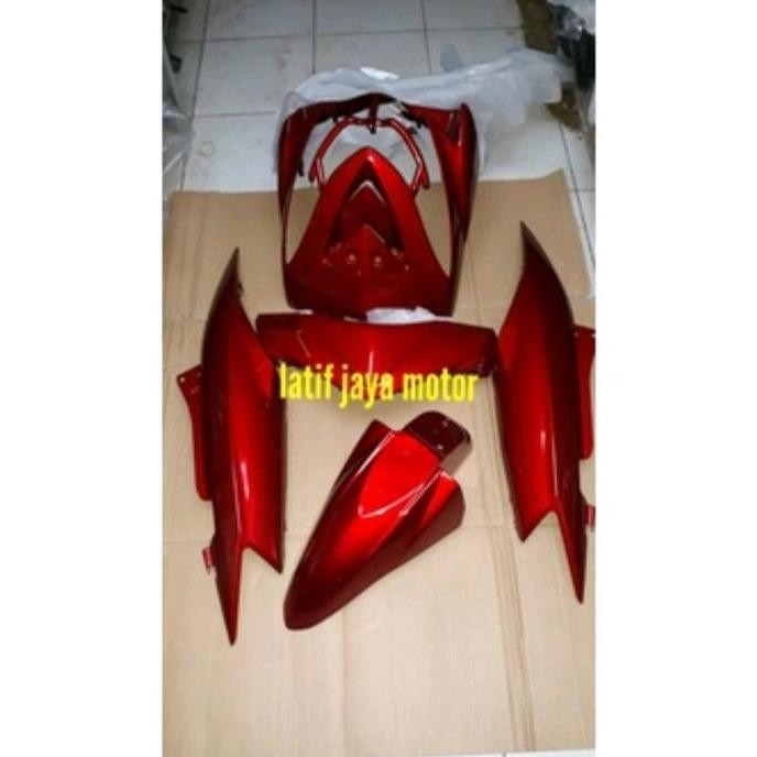 cover body halus yamaha mio soul lama merah maroon full set