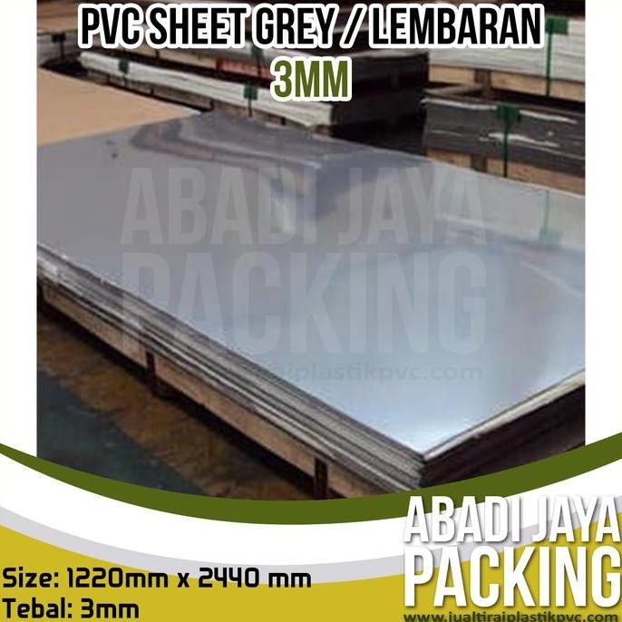 pvc sheet grey 3mm / pvc abu abu lembaran 3mm