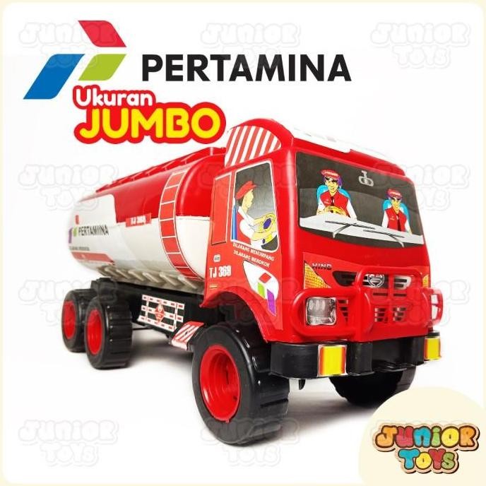 (Best) Mainan Mobil Truk Minyak Truk Tangki Pertamina Ukuran Besar 53 Cm