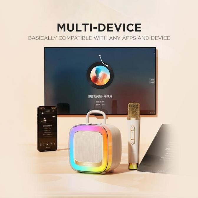 Kinglucky K88 Speaker Bluetooth Mini Portable 2Mic Speaker Karaoke | Microphone Karaoke Set 2Mic | S