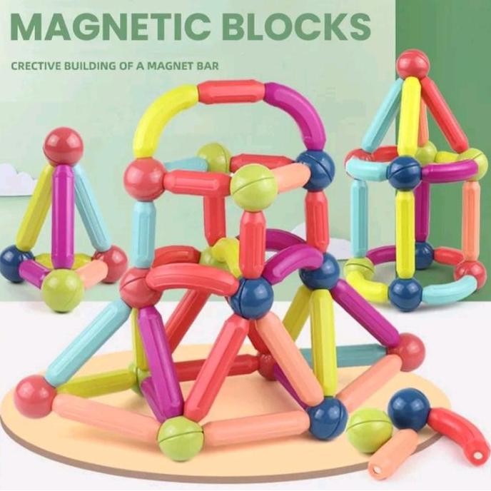 Mainan Edukasi Diy Susun Block Stick Magnetic  - Magnetic Stick Rod
