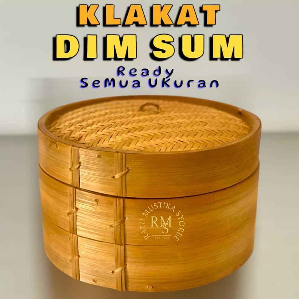 Klakat Bambu Kukusan Dimsum  (1set 2 badan + 1 tutup) / Kukusan Bambu Dimsum Besar