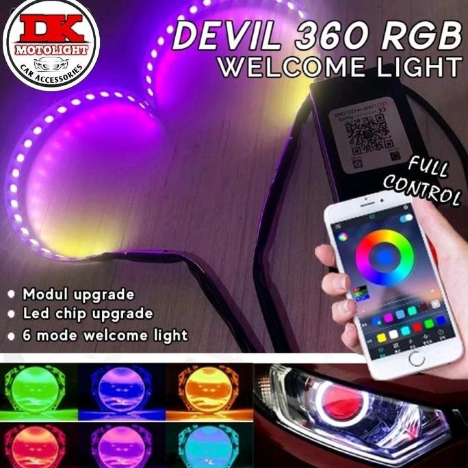 Lampu Demon Eyes Rgb Projector Biled Bisa Atur Via Aplikasi Demon Eyes Motor Mobil