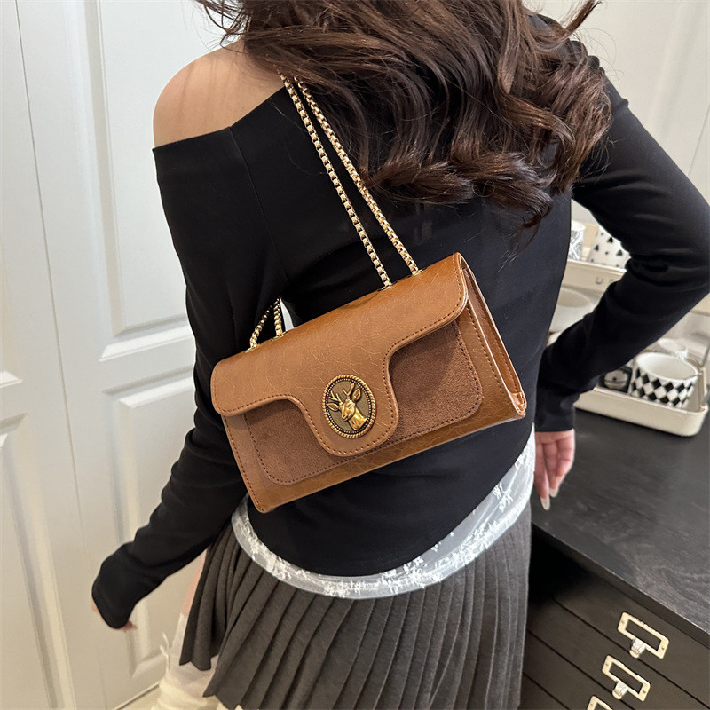 Spring New Chain Small Square Bag Fashion Casual Simple Retro Chanel Style Small Bag
