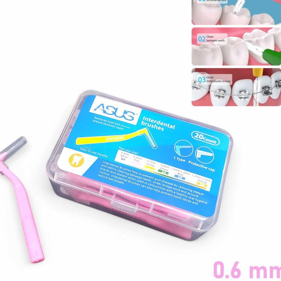 Interdental Brush Orthodontics Pembersih Gi 20 Pcs 0.6Mm T06