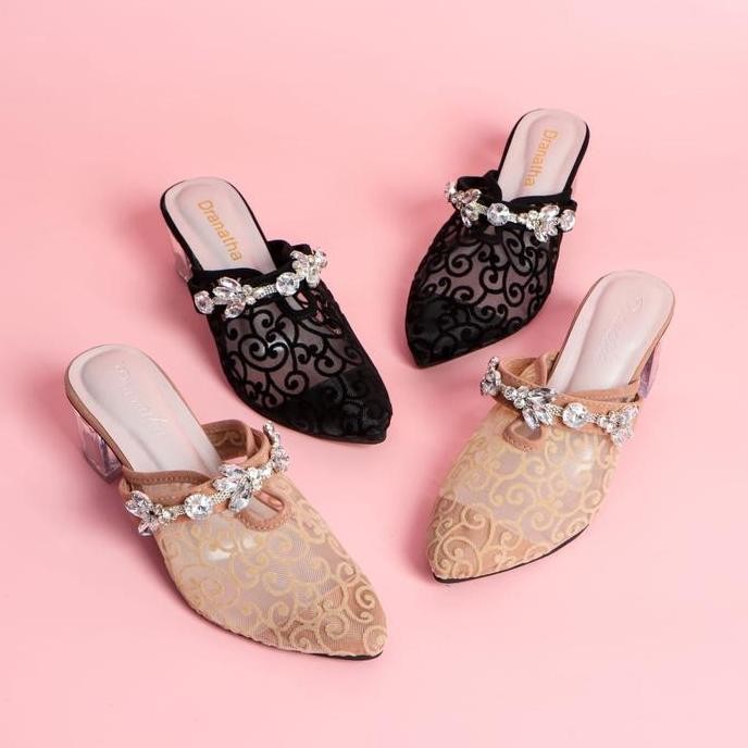 Lexus dranatha heels kaca 5 cm Hitam Shoes heels pesta TM