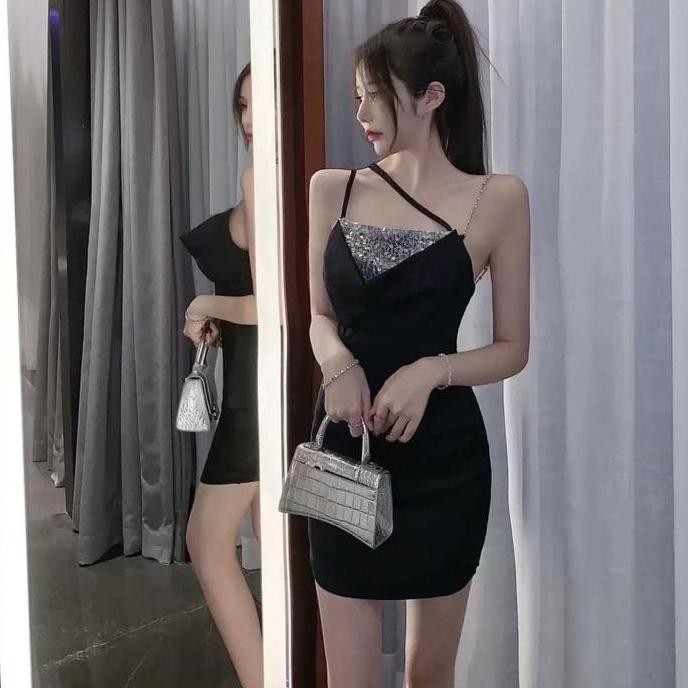 FOLADY - A068 Mini Dress pesta Wanita Ala Korea Import Premium StyleBlink blink Bahan Adem model sex