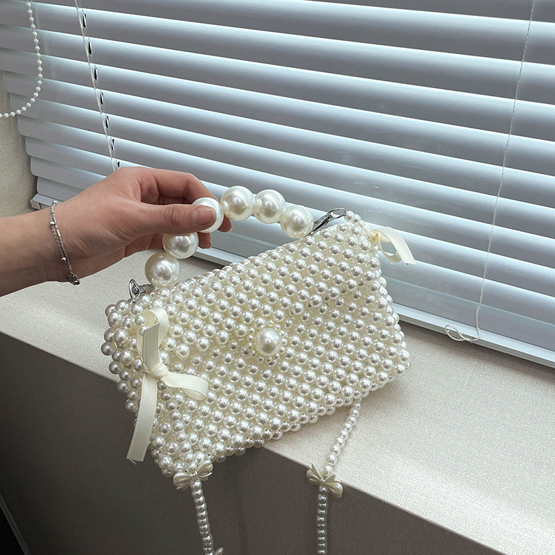 【Bintang Kota】【COD】Tas tangan buatan tangan diy berongga peri tenunan tangan tas manik-manik tas man