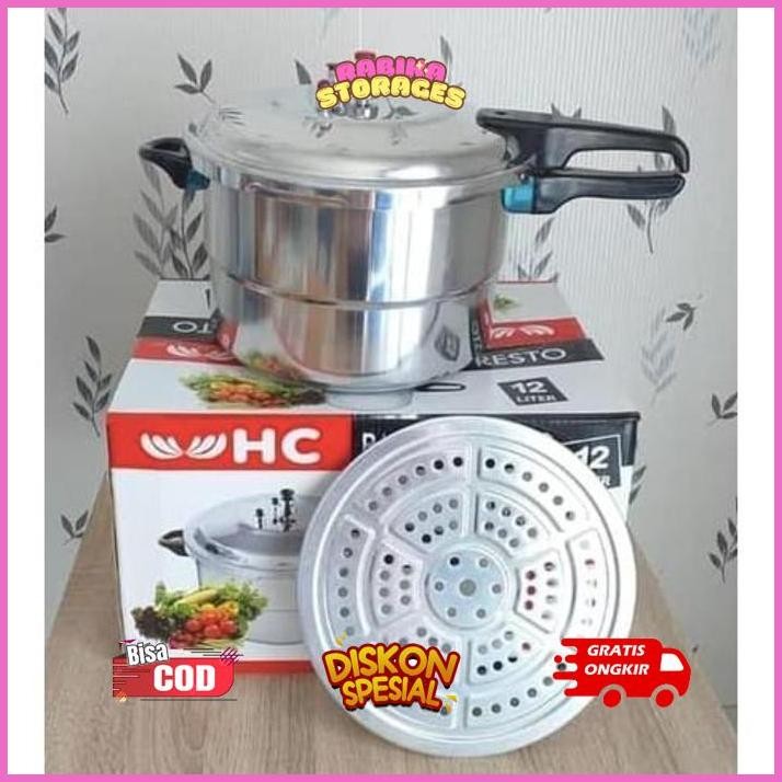 ul-64 er-56 er-23 HC Panci Presto Pelunak 4, 8, 12 Liter Anti Karat Original Premium Murah
