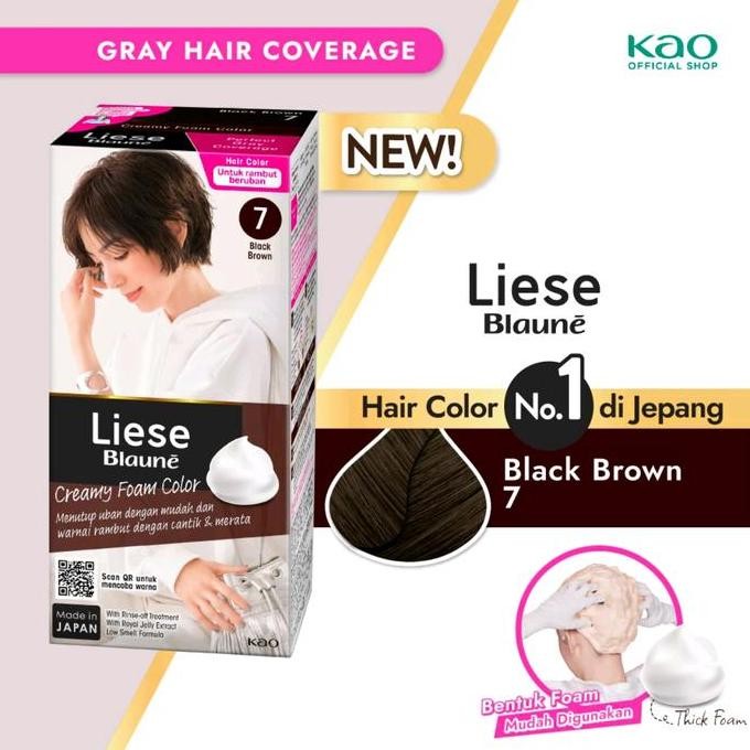 liese blaune shampoo uban cat rambut permanen black brown 7