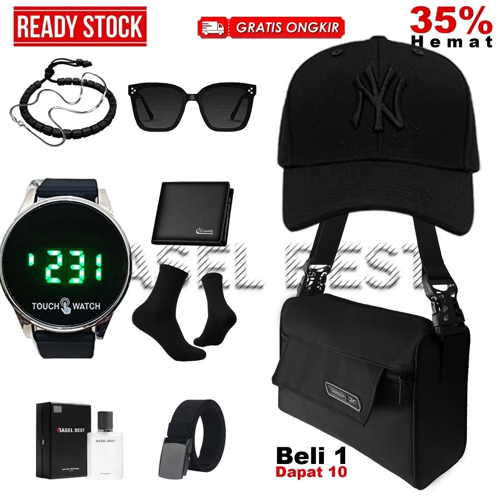 Special Paket Combo Cowok Stylish / BUNDLE PRIA & Aksesoris Istimewa Pria [SlingBag+Topi Baseball+Ja