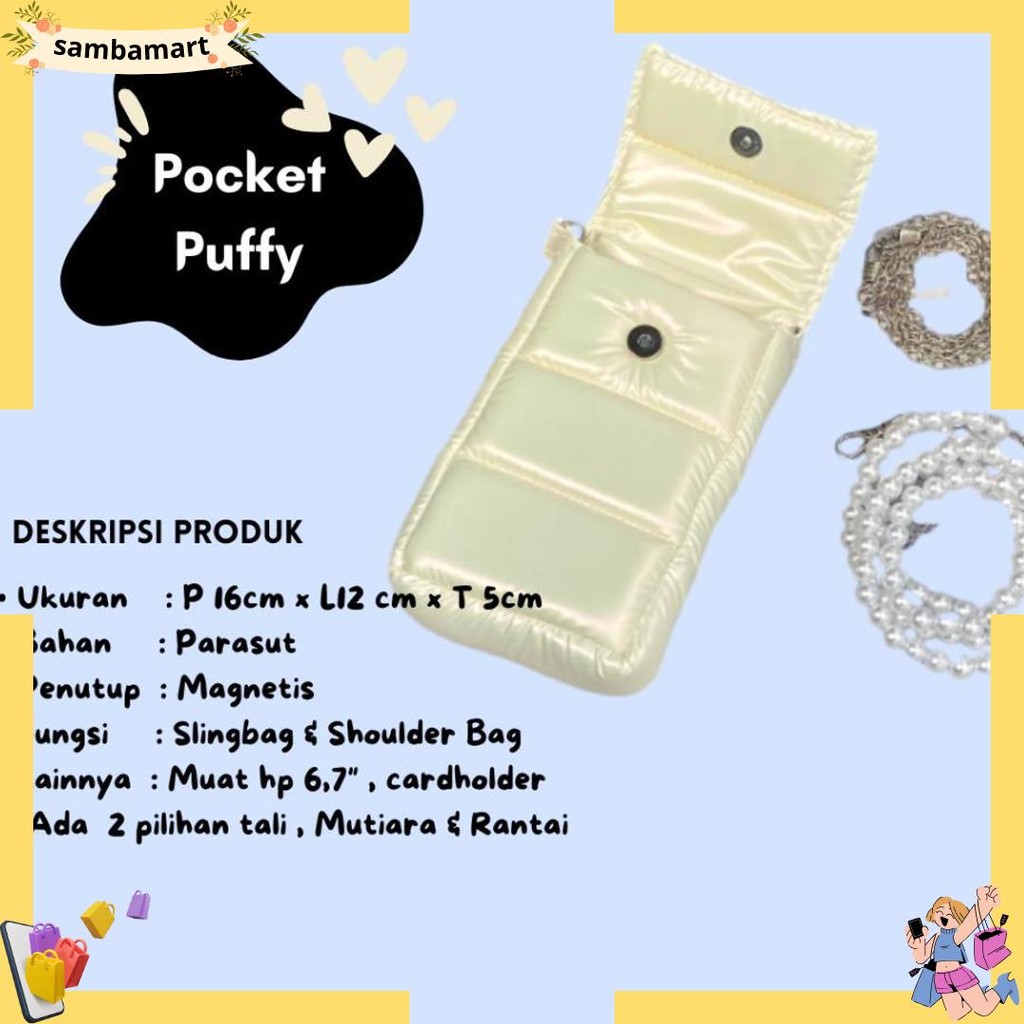 ASFOUR - Pocket Puffy PUFFY SLINGPHONE | TAS SELEMPANG HP WANITA Tas Wanita Puffy Bag Mini Puffy PRE