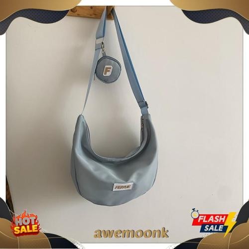 FEI Sling Bag Wanita Bahan Nylon Tas Selempang Bahu Wanita Trend Y2K Kekinian Lucu Korean Style Bara