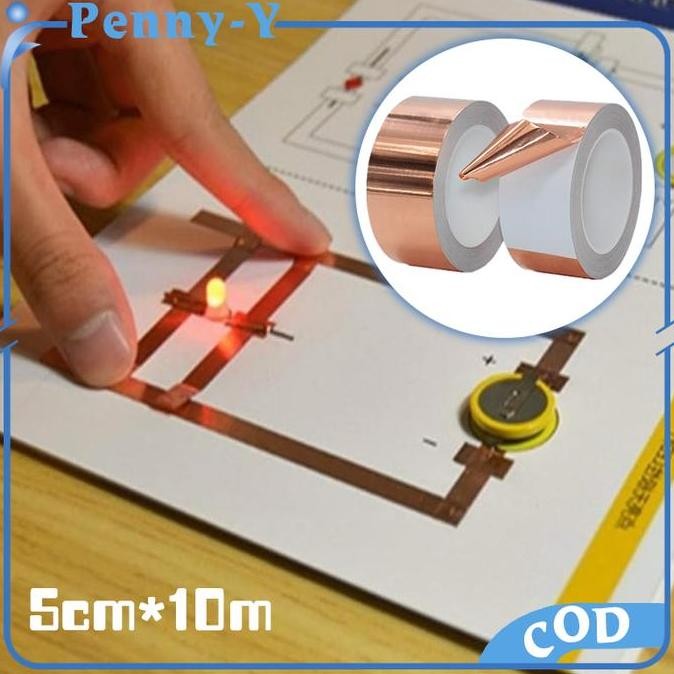 Promo 10m Copper Foil Tape 5cm Conductive Copper Tape Tembaga Foil Tape COD
