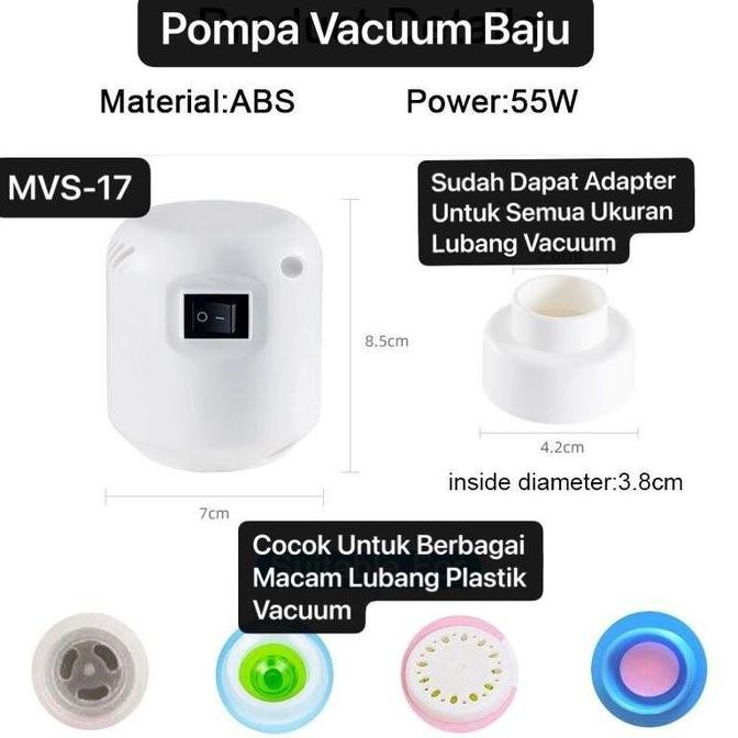 Premium MVS-17 Mesin Pompa Vakum Baju Design Mini Portabel Colokan Listrik Promo
