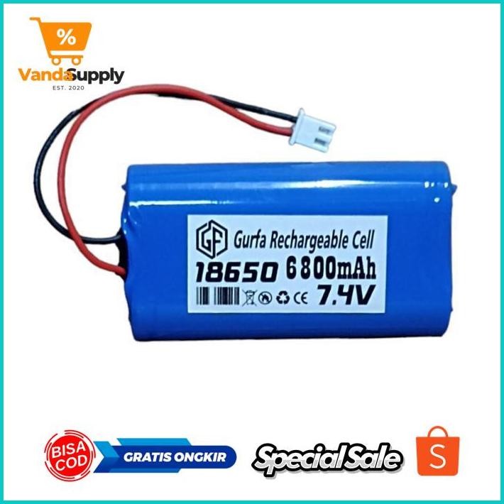 Pilih Lokal Fh-46 Baterai 2X18650 7.4V - 6800Mah Bisa Untuk Dvd Portable, Speaker Bt Soket Putih Hem