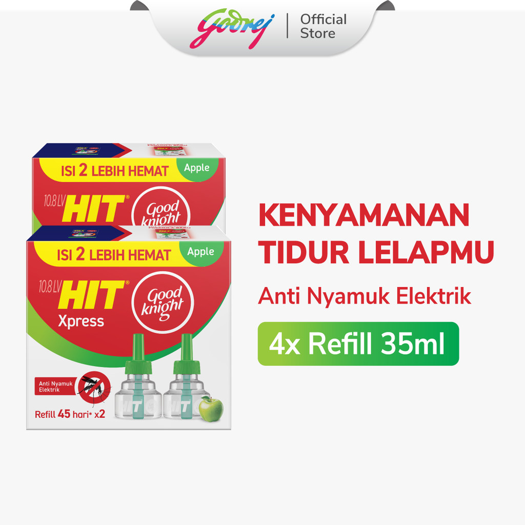 Hit Good Knight Refill Apple Multipack x 2 Refill Obat Nyamuk Elektrik - Bunuh Nyamuk Penyebab Demam